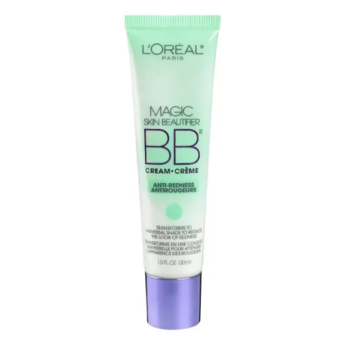 BB Cream com bisnaga verde e tampa lilás