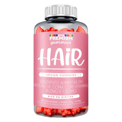 Pote de vitamina para cabelo cilíndrico largo com rótulo rosa e tampa branca